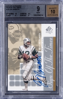 2000 Upper Deck SP Authentic "Sign Of The Times" #JN Joe Namath Signed Card - BGS 9 MINT/BGS 10